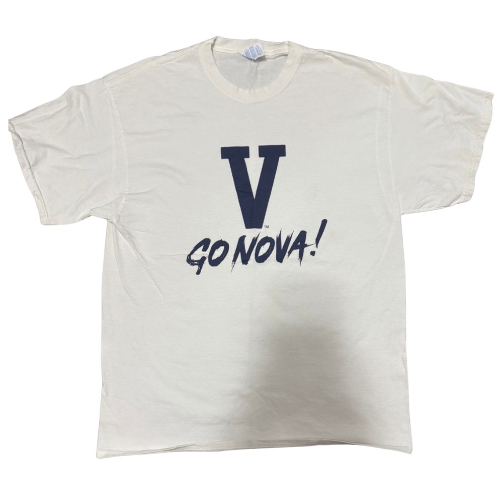 White T-Shirt with Navy 'Go Nova!' Print